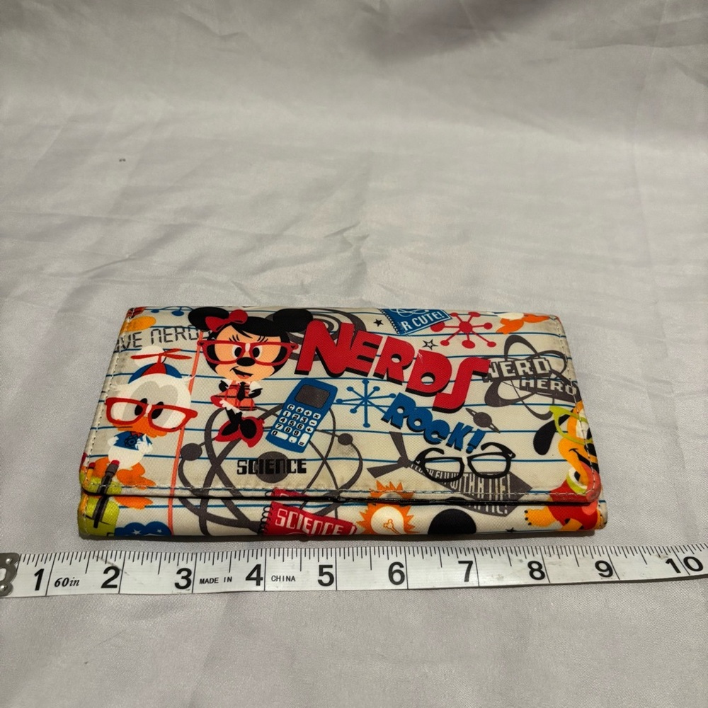Disney Parks Authentic Nerds Rock Bag + Wallet Brains Are Beautiful Minnie Goofy - Picture 8 of 11